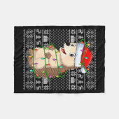 Hedgehog Christmas Lights Ugly Sweater Funny Santa Fleece Deken (Voorkant (Horizontaal))