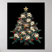 Hedgehog Christmas Tree Funny Hedgehog Xmas  Poster (Voorkant)