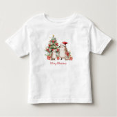 Hedgehog Christmas Tree Presents Kids Kinder Shirts (Voorkant)
