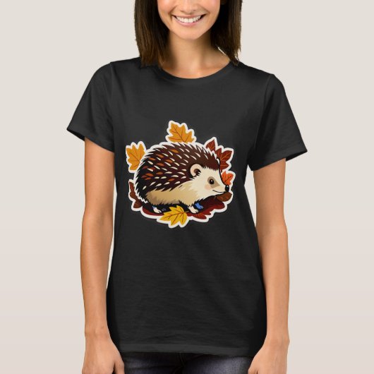 Hedgehog Cozy Forest Life T-shirt (Voorkant)