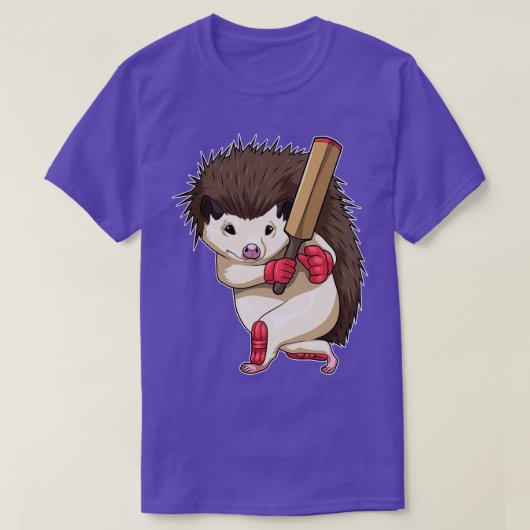 Hedgehog Cricket bat T-shirt (Design voorkant)