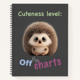 Hedgehog Cuteness Level Leuk Schattig Funny Quote Notitieboek