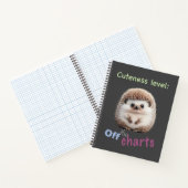 Hedgehog Cuteness Level Leuk Schattig Funny Quote Notitieboek (Binnen)