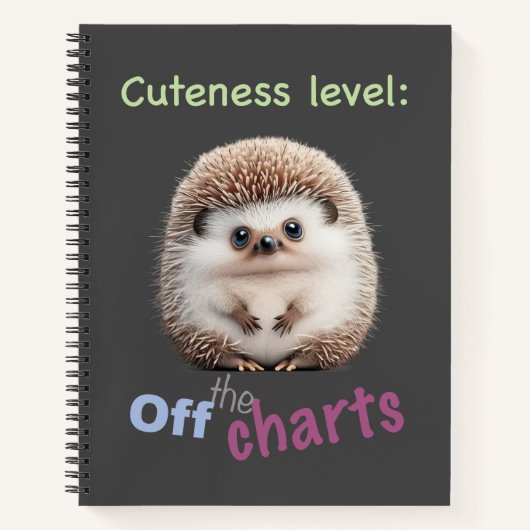 Hedgehog Cuteness Level Leuk Schattig Funny Quote Notitieboek (Voorkant)