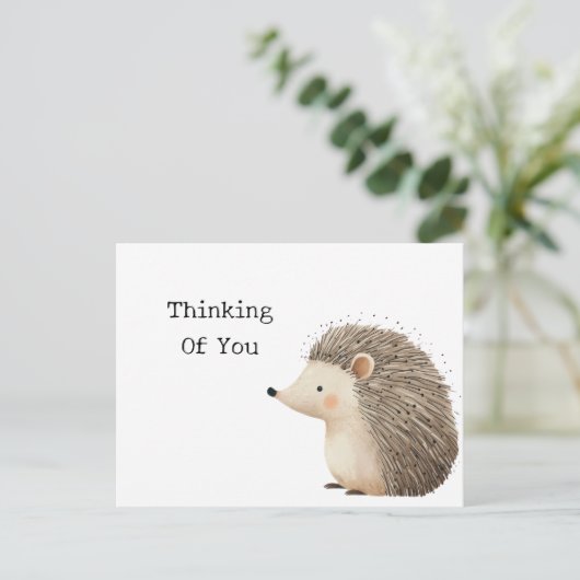 Hedgehog denkt aan jou briefkaart (Staand voorkant)