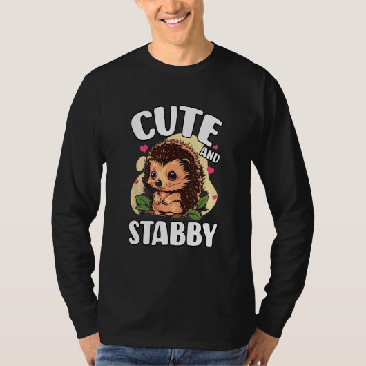Hedgehog Design For Forest Animal Cute And Stabb T-shirt (Voorkant)