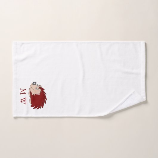 Hedgehog Design Monogrammed Bad Handdoek (Handdoek)
