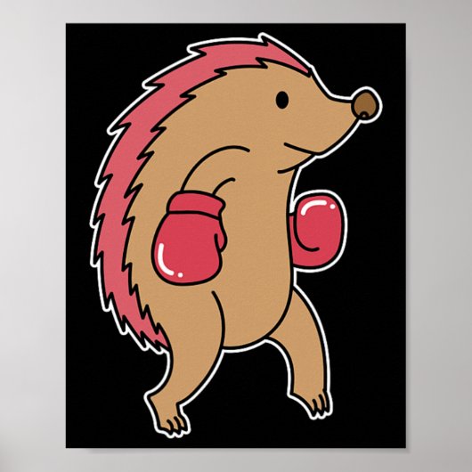 Hedgehog doet aan boksen poster (Voorkant)