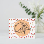 Hedgehog Drawing Custom Briefkaart (Staand voorkant)