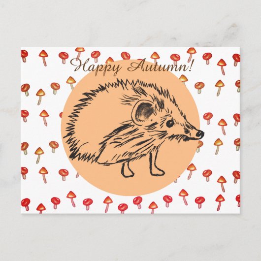 Hedgehog Drawing Custom Briefkaart (Voorkant)