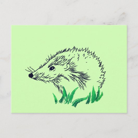 Hedgehog Drawing Custom Briefkaart (Voorkant)