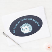 Hedgehog dreams ovale sticker (Envelop)