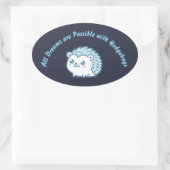 Hedgehog dreams ovale sticker (Tas)