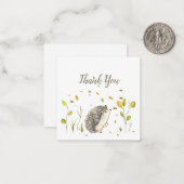 Hedgehog en bijen Illustratie Dank u Opmerking Kaa Notitiekaartje (Voorkant / Achterkant in situ)