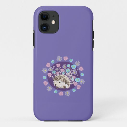 Hedgehog en bloemen Case-Mate iPhone case (Achterkant)