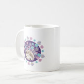Hedgehog en bloemen koffiemok (Voorkant links)