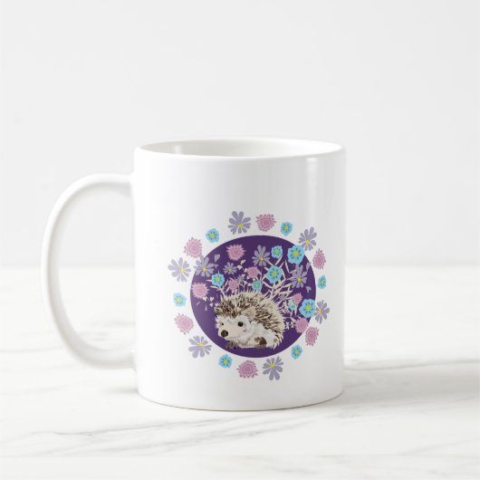 Hedgehog en bloemen koffiemok (Links)