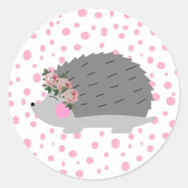 Hedgehog en Polka Dot Sticker