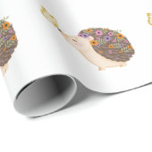 Hedgehog en vlinderverpakkingspapier, cadeaupapier (Rol Hoek)