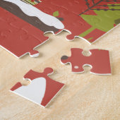 Hedgehog en Winter Beer Kerst Legpuzzel (Zijkant)