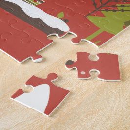 Hedgehog en Winter Beer Kerst Legpuzzel