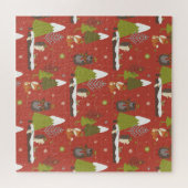 Hedgehog en Winter Beer Kerst Legpuzzel (Horizontaal)