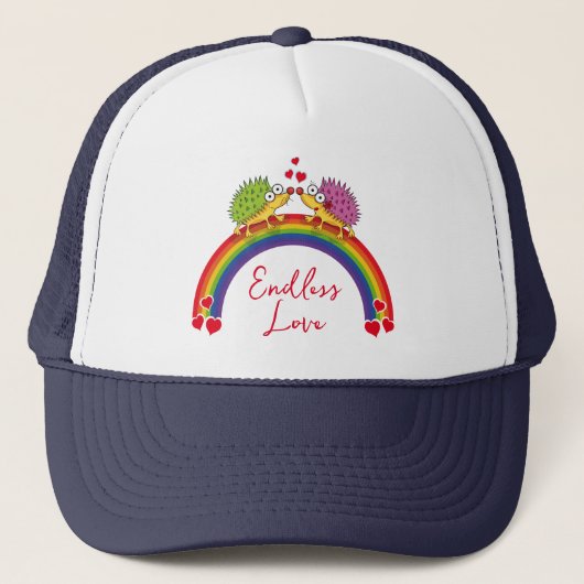Hedgehog enamorado trucker pet (Voorkant)