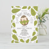 Hedgehog Falling verlaat Woodland Baby shower Kaart (Staand voorkant)