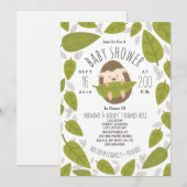 Hedgehog Falling verlaat Woodland Baby shower Kaart (Voorkant / Achterkant)