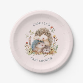 Hedgehog Familie Baby shower Papier Bord