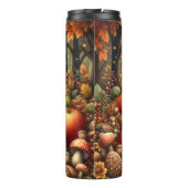 Hedgehog familie in een herfstbos thermosbeker (Achterkant)