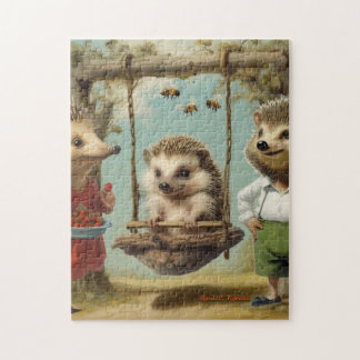 Hedgehog familie puzzel legpuzzel