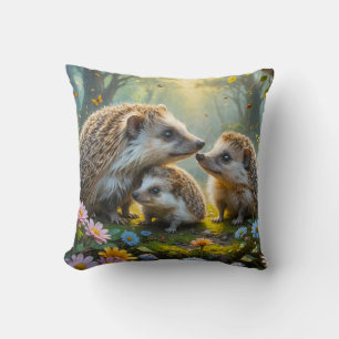 Hedgehog Family Pillow Kussen