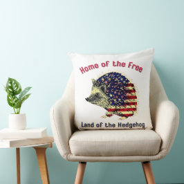 Hedgehog Flag America Kussen