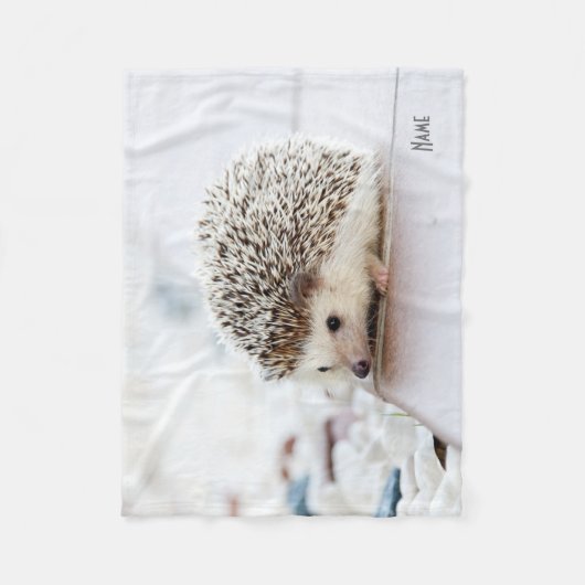 Hedgehog Fleece Deken - Gepersonaliseerd met naam (Voorkant)