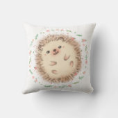 Hedgehog & Flowers illustratie Kussen (Achterkant)