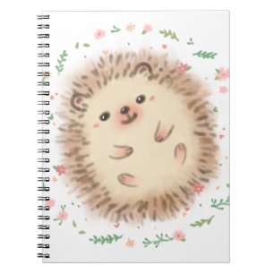 Hedgehog & Flowers illustratie Notitieboek