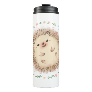 Hedgehog & Flowers illustratie Thermosbeker