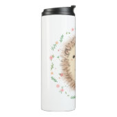 Hedgehog & Flowers illustratie Thermosbeker (Gedraaid links)