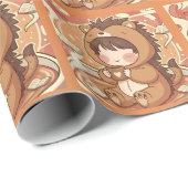 Hedgehog Forest Gift Wrapping Paper Cadeaupapier (Rol Hoek)