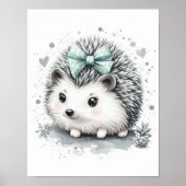Hedgehog Forest Nursery Wall Art Poster (Voorkant)