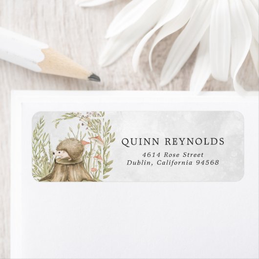 Hedgehog | Forestteruggaveadreslabel Etiket (Insitu)