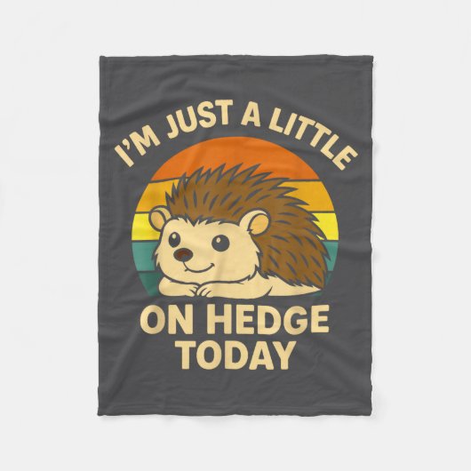 Hedgehog Funny Animal Pun I’m Just A Little On Hed Fleece Deken (Voorkant)