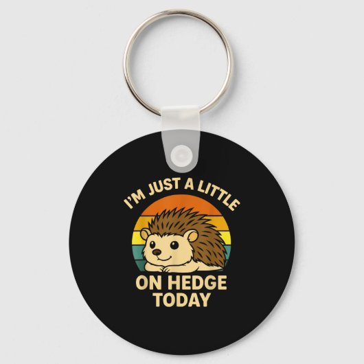 Hedgehog Funny Animal Pun I’m Just A Little On Hed Sleutelhanger (Voorkant)