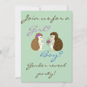 Hedgehog Gender Reveal Baby shower Kaart (Voorkant)
