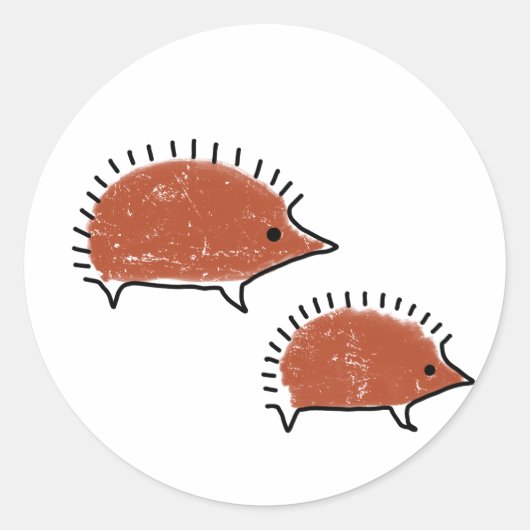 Hedgehog grotschildering ronde sticker (Voorkant)