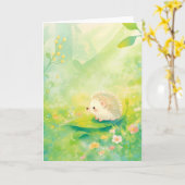 Hedgehog Haven in een dromerige tuin Kaart (Gele Bloem)