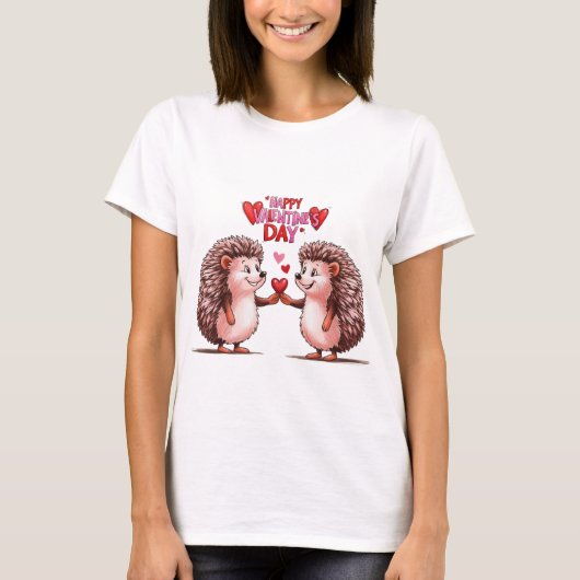 Hedgehog Heart - Valentijnsdag Love T-shirt (Voorkant)
