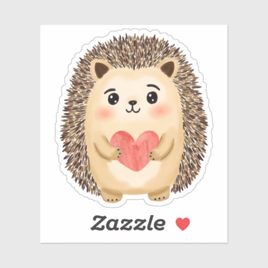Hedgehog Heart Waterverf Sticker (Vel)