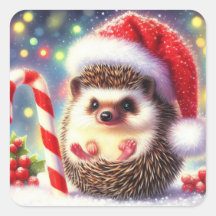 Hedgehog Holiday Hedgie Cadeau Stickers